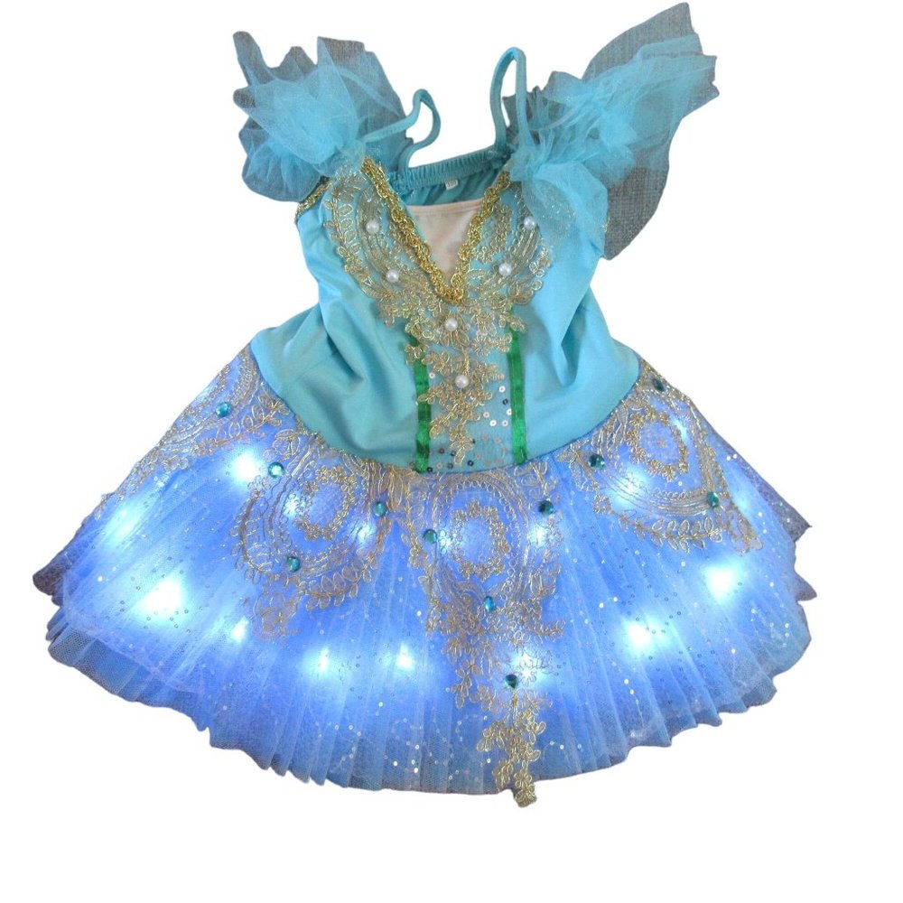 Ballet Platter Tutu LED Light Professional Dance Outfit Girls Size 130 Large - Picture 8 of 12